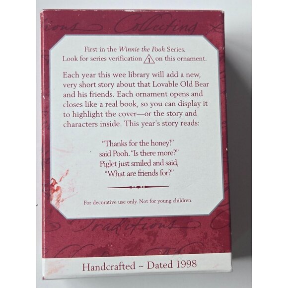 Winnie The Pooh Hallmark Keepsake Book Diorama Ornament "A Visit From Piglet" 19 - Picture 8 of 8